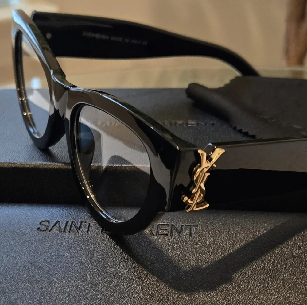 YSL Saint Laurent Eyewear Womens Cat Eye RX Glasses Full Inclusion 53:20:145MM